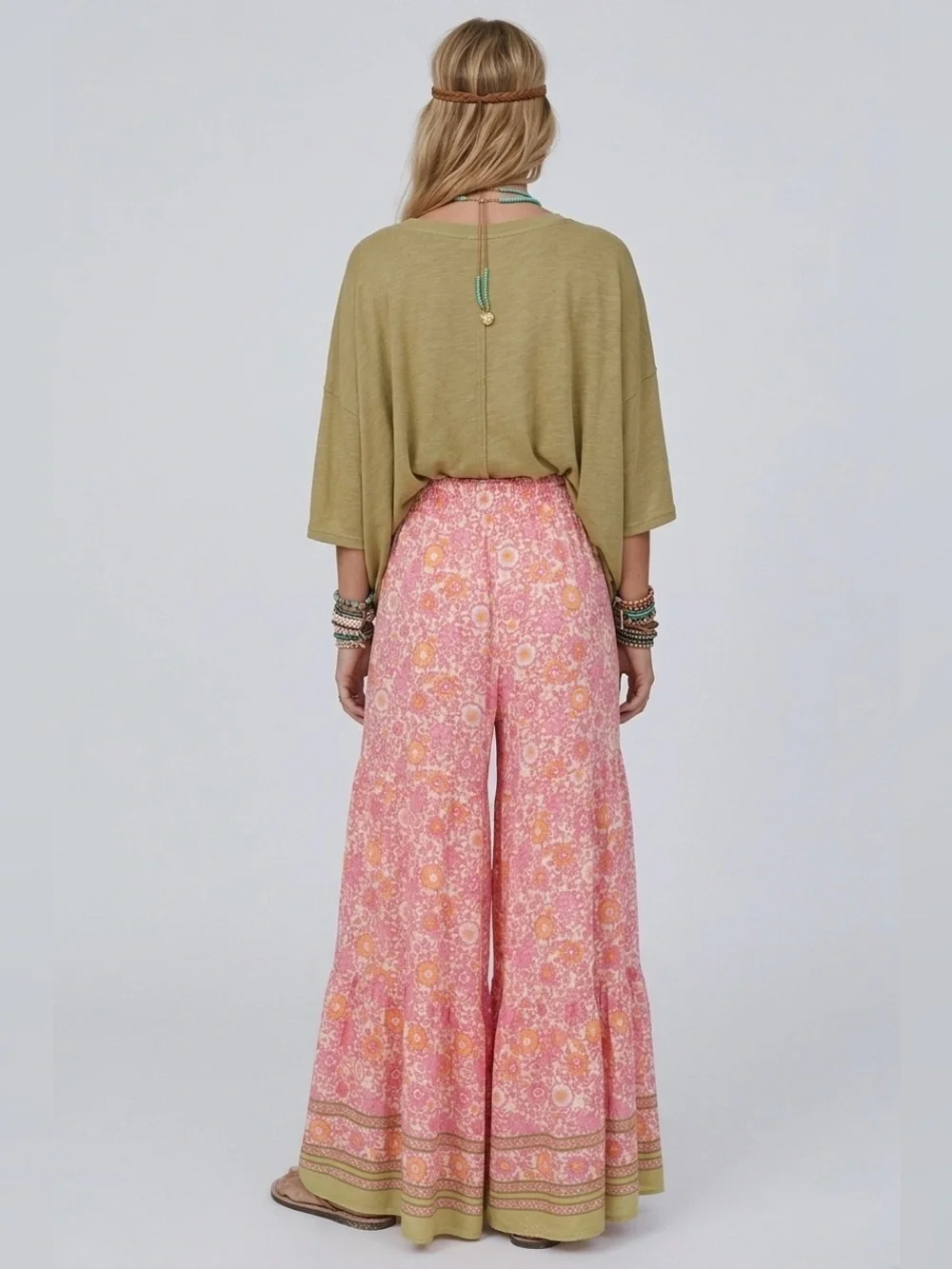 Floral Print Wide Leg Pants - Picture 2 of 5